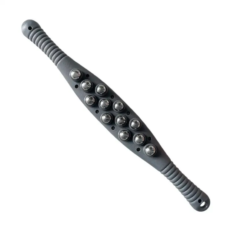 Roller Massager Stick Deep Tissue Handheld Muscle Roller 304 Stainless Steel Ball Steel Bead Roller Massager For Shoulder Back