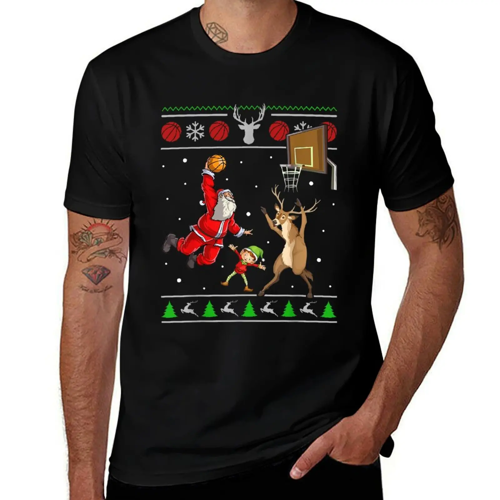 

Snowtorious basketball christmas ugly sweater dunking santa T-Shirt printed t shirts for man t shirt personalised T-Shirt