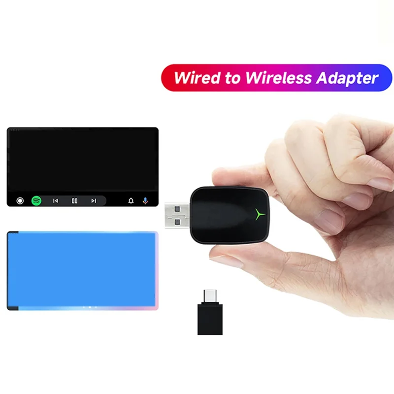 

ABVO-2 в 1, проводной к беспроводному адаптеру Carplay Android Auto, автомобильный гаджет, смарт-бокс, не подходит для Tesla BMW Nissan, черный