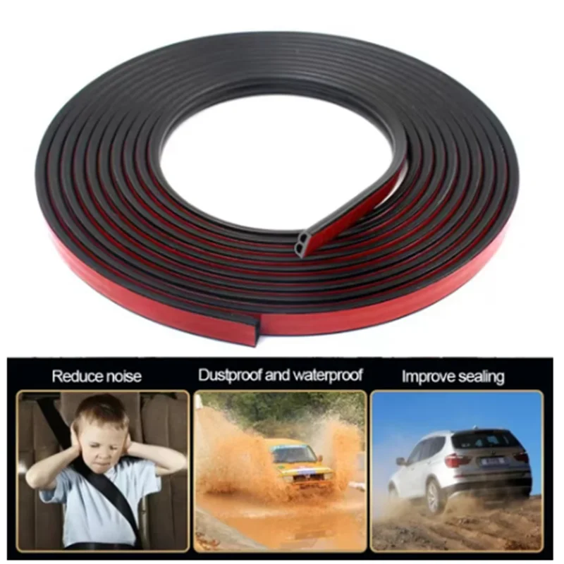 5/10/20M Car Door Seal Strip Rubber Double Layer Sealing Protector Soundproof Waterproof Weather Strips for Car Door Hood Trunk view 5