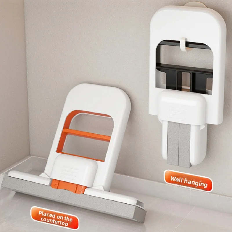 

Мини-швабра для протирки стола, ручная, без использования рук, с хлопковым впитывающим слоем, складная, для ванной, кухни, домашней работы, с двумя хлопковыми впитывающими элементами