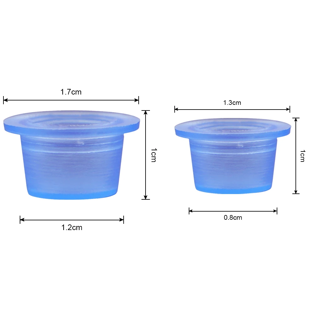 100pcs Silicone Soft Tattoo Pigment Cup Blue Flat Bottom Non-slip Disposable Color Cup Pigment Holder Container Tattoo Accessory