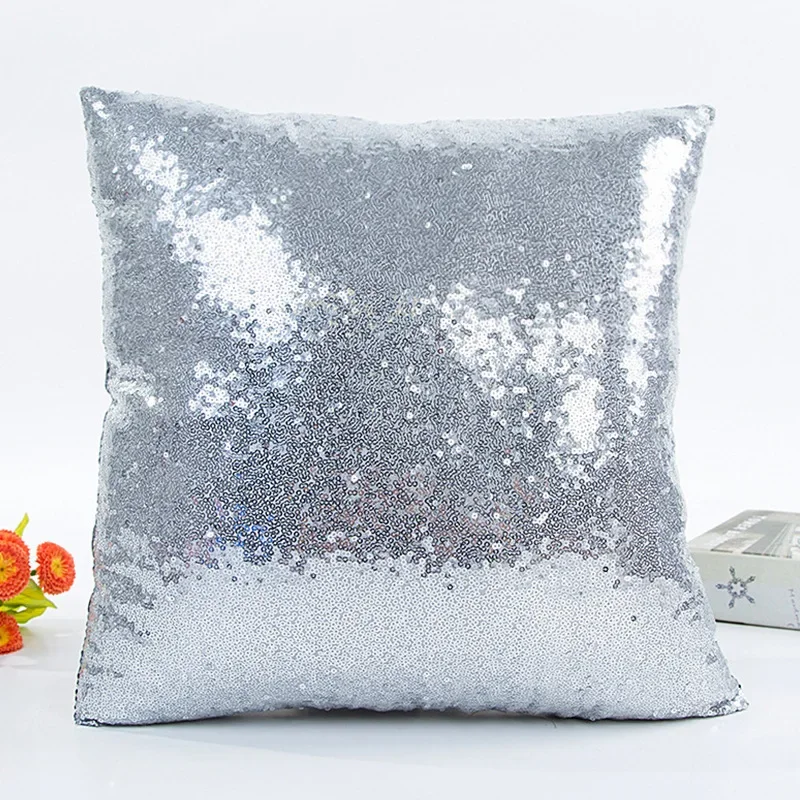 Silvery Gold Sequin Cushion Pillow Cover Case Home  Decorative Car Decor - not Including the Filling  Halloween