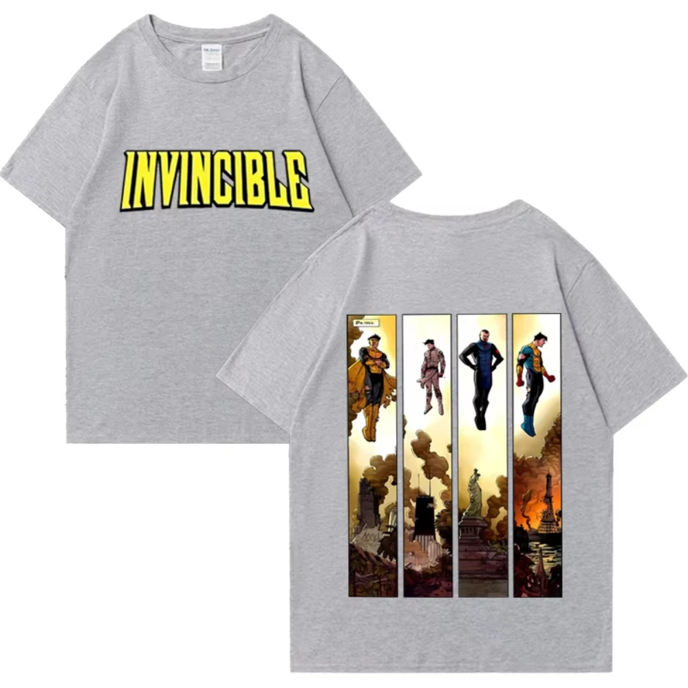 تي شيرت مطبوع عليه بديليات لا تقهر بألوان مريحة لا تقهر مقابل نزوة تي شيرت للرجال والنساء ملابس هاراجوكو قطنية كبيرة الحجم عتيقة