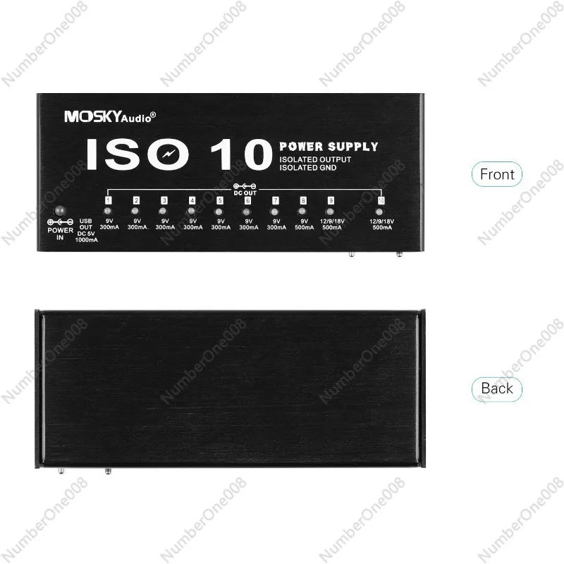 Imagem -03 - Power Station para Pedal de Efeitos de Guitarra 10 Saídas dc Isoladas 5v Saída Usb 9v 12v 18v Iso10