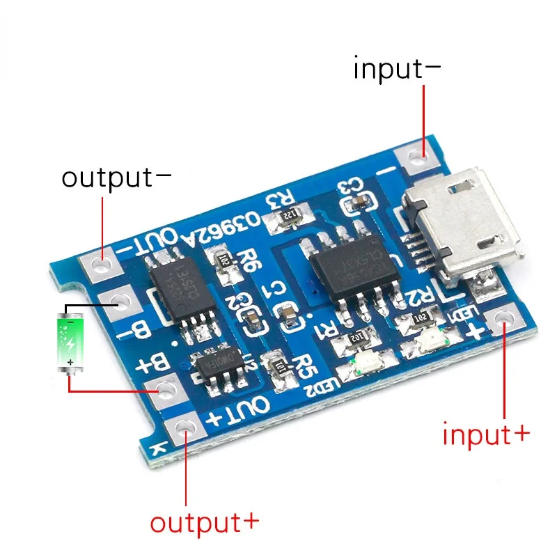 Módulo de Panel de carga de batería de litio TP4056, TYPE-C, interfaz USB, protección de carga, dos en uno