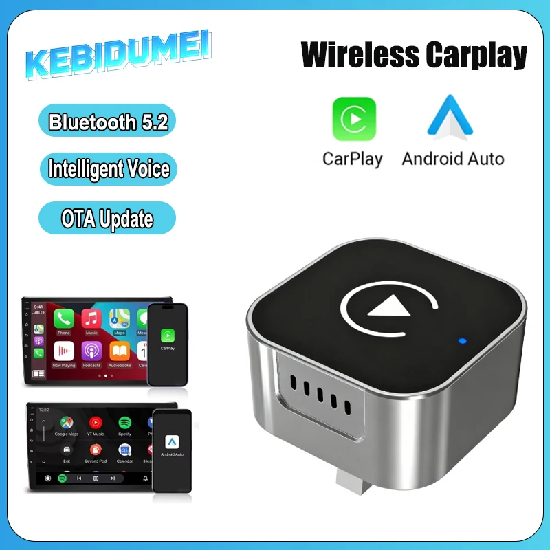 

Новый беспроводной адаптер CarPlay 2-в-1 и Android Auto 2026 года, 5 ГГц Wi-Fi, Type-C USB, Plug and Play, AI Box для автомобиля