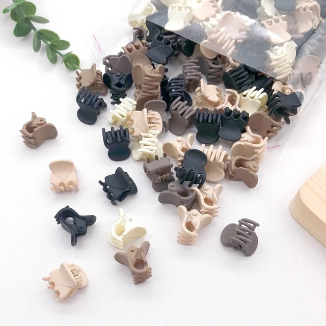 12PCS/Set Matte Mini Hair Claw Clips 1.5cm Neutral Crab Hair Clamps Hair Barrettes Hairpins Women Girls Hair Accessories Simple