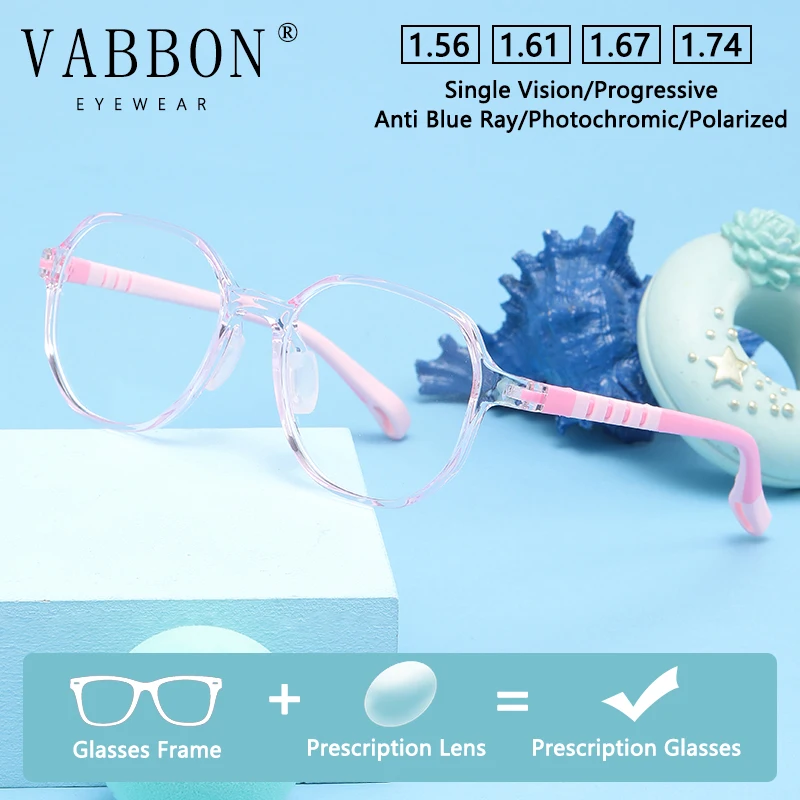 

Vabbon Fashion Teen Anti-Blue Light Prescription Glasses Boys Girls Goggles Customizable Kids Myopia Glasses Photochromic Trd-102