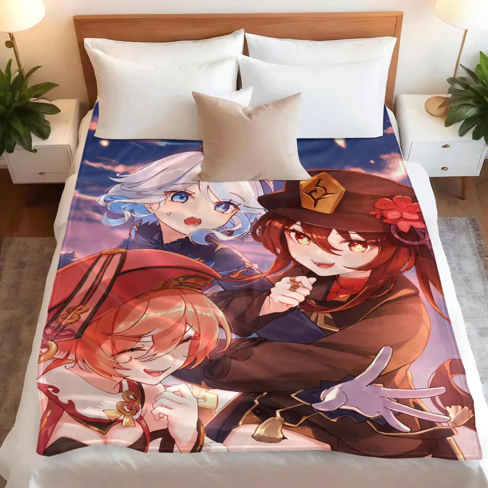 جينشين إمباكت هو تاو بطانية من الفلانيل جودة لينة دافئة رمي بطانية الشتاء الاطفال الأريكة السرير رقيق المفرش #1