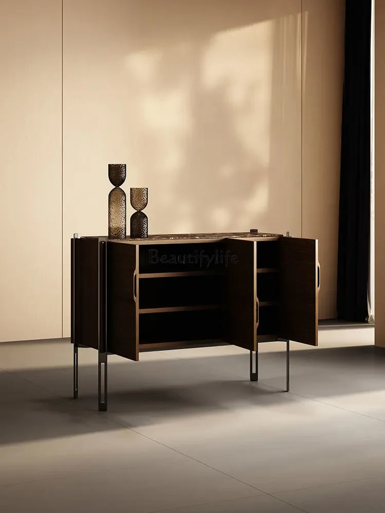 

5Italian minimalist solid wood shoe cabinet modern simple light luxury high-end storage cabinet