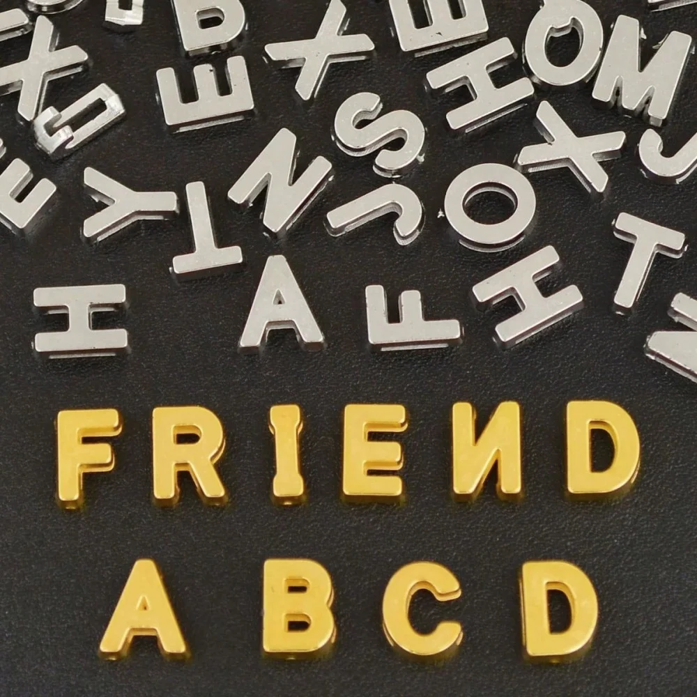 100/200 Stück A-Z Alphabet-Buchstabenperlen für die Schmuckherstellung, Armbänder, Halsketten, Schlüsselanhänger, Schnürsenkel, Basteln, Partyschmuck – Detail 5