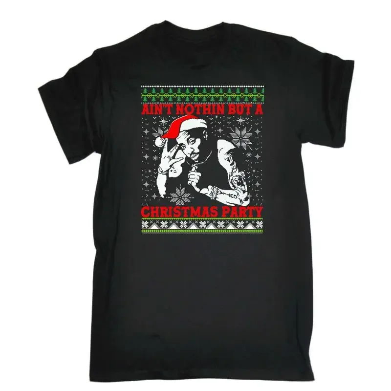 Ain Nothin But A Christmas Party Hip Hop Rapper Mens T Shirt Funny