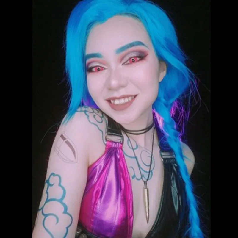 Pegatina de tatuaje Jinx para adultos, accesorios de utilería para Cosplay, gótico, impermeable, temporal, Unisex