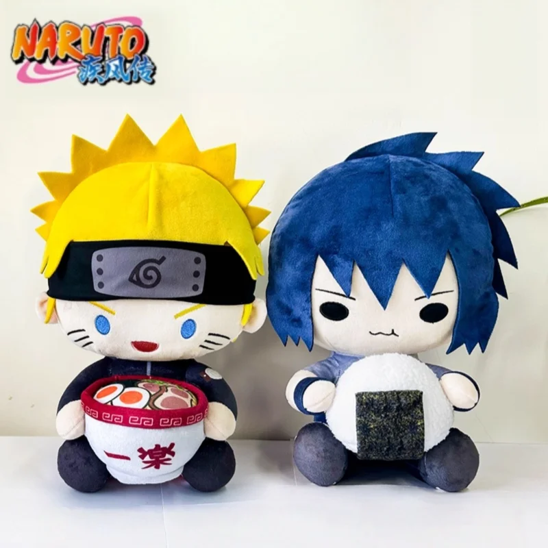 

In Stock Naruto Sitting Doll Series Anime Peripheral Character Uzumaki Naruto Uchiha Sasuke Cotton Doll Room Decoration Gifts
