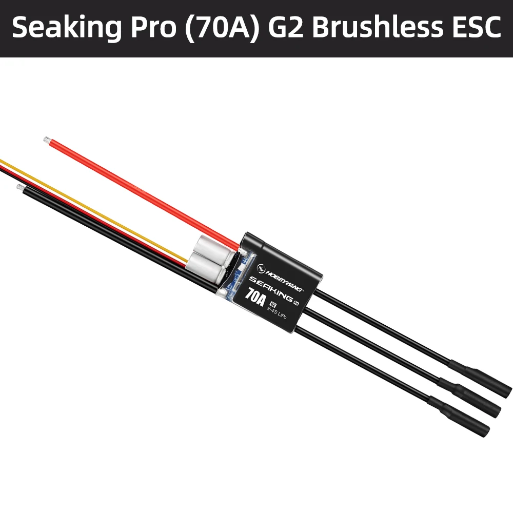 HOBBYWING Seaking 70A PRO Bürstenloser ESC Boot ESC 2-4S Lipo IP55 Wasserdicht für Mini ECO Mini Mono Mini Hydroklasse Bootsmodelle