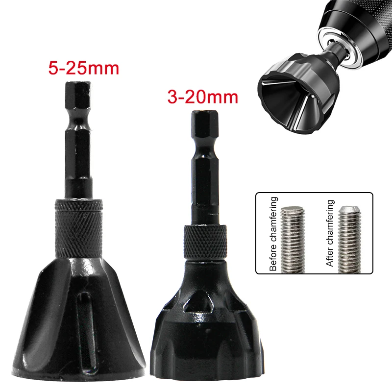 

3-20 мм/5-25 мм Нож для снятия заусенцев с фаской, цилиндрический нож для снятия фаски, инструмент для ремонта винтов, обрезка резьбы и угловой инструмент для ремонта болтов