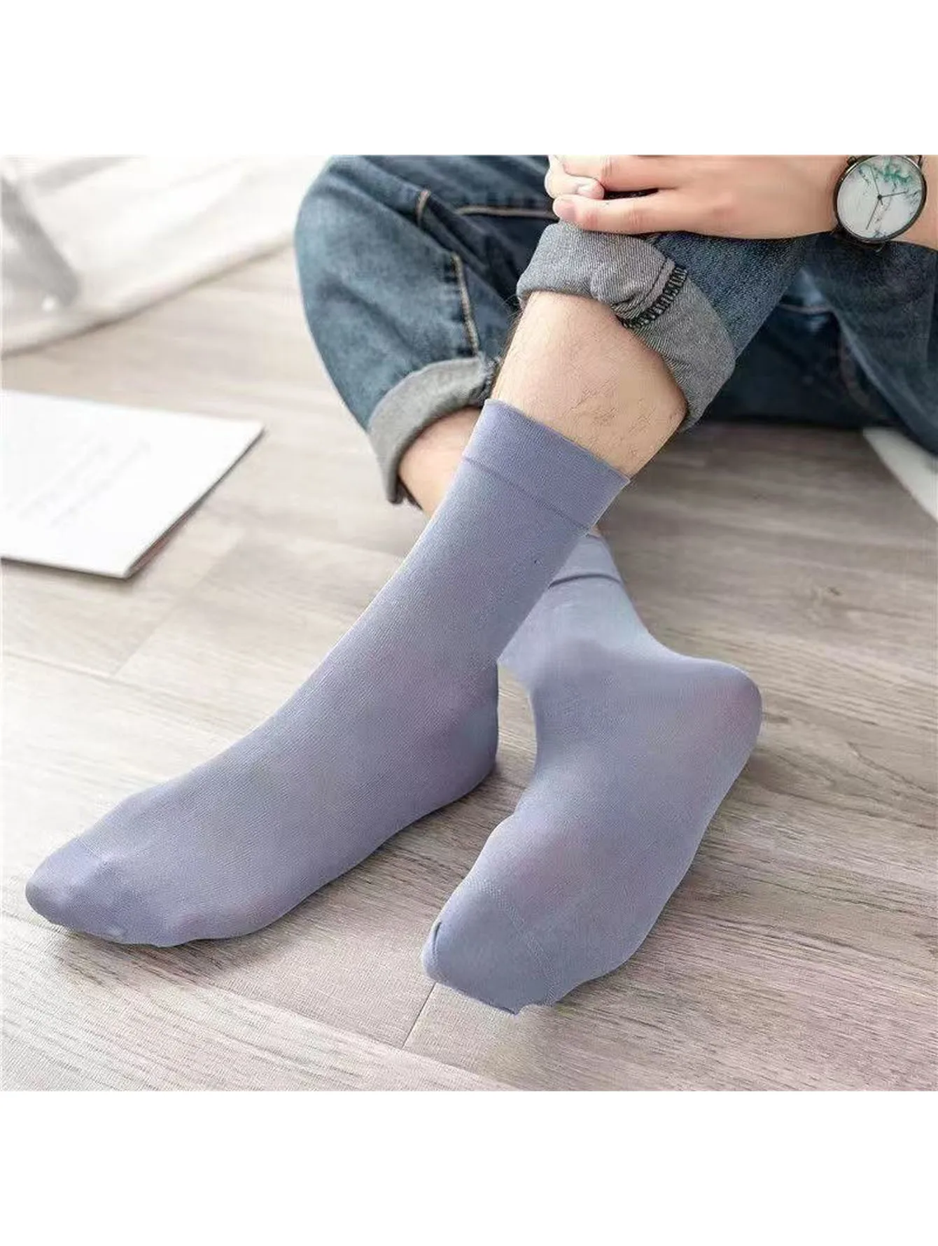 10 Pairs Ice Silk Mid Tube Stockings, Ultra-thin Breathable Anti-odor Socks, High Elastic Quick-drying Unisex Short Socks