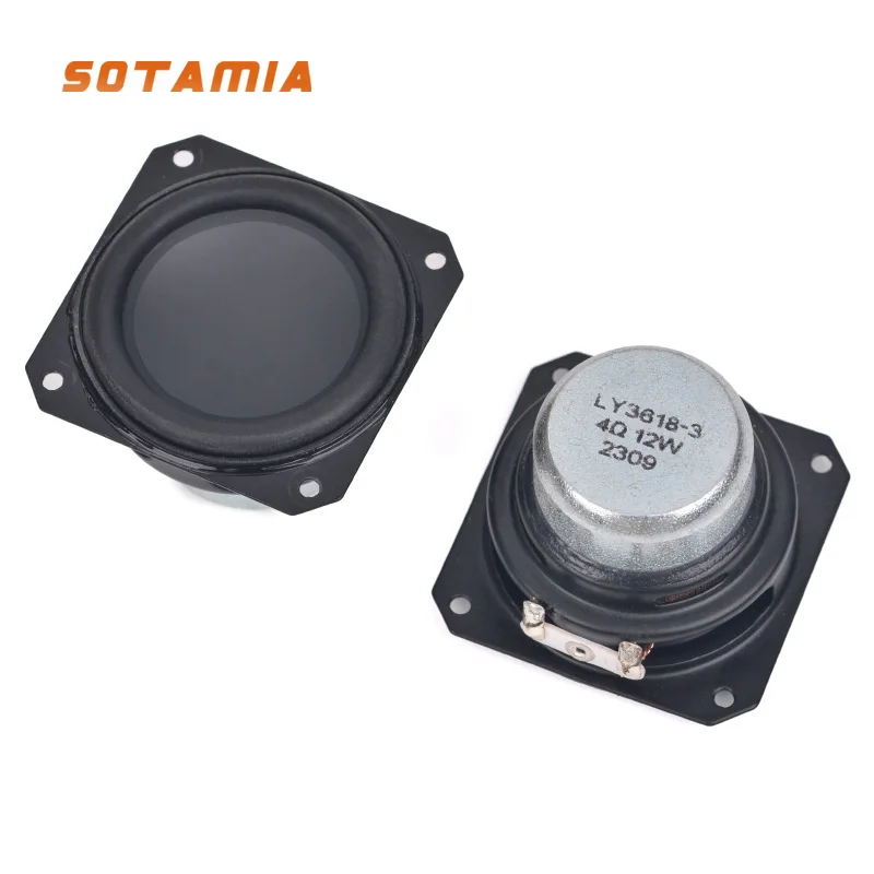 SOTAMIA 2Pcs 45mm Full Range HIFI Speaker Audio 4 Ohm 12W Waterproof Loudspeaker Sound Music DIY Portable Bluetooth Speaker