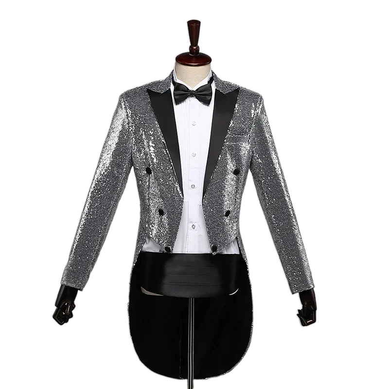 

2023 New Men's Suit Tailcoat Banquet Night Club Performance Sequins Fashion Versatile Personality Trend Men's Suit