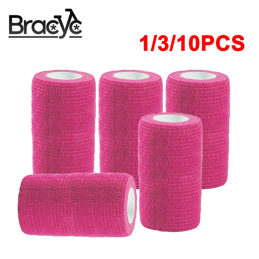 1/3/10Rolls First Aid Self Adherent Cohesive Bandages Elastic Sports Tape for Wrist Ankle Sprains Swelling 10cm Tattoo Grip Tape