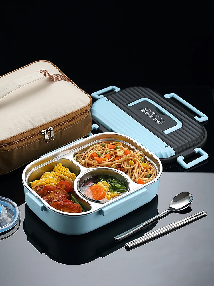 

Thermally Insulated 304 Stainl Steel Lunch Box Kindergarten Special Bento Box Office Middle School Partitioned Lunch Tray