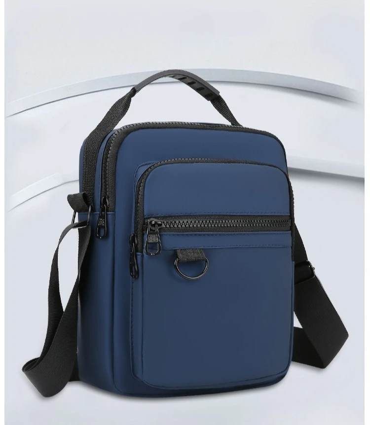 Herren-Umhängetasche, wasserdichte und strapazierfähige Geldbörse, modische Rucksacktasche mit mehreren Reißverschlüssen, Business-Reisetasche. – Detail 1