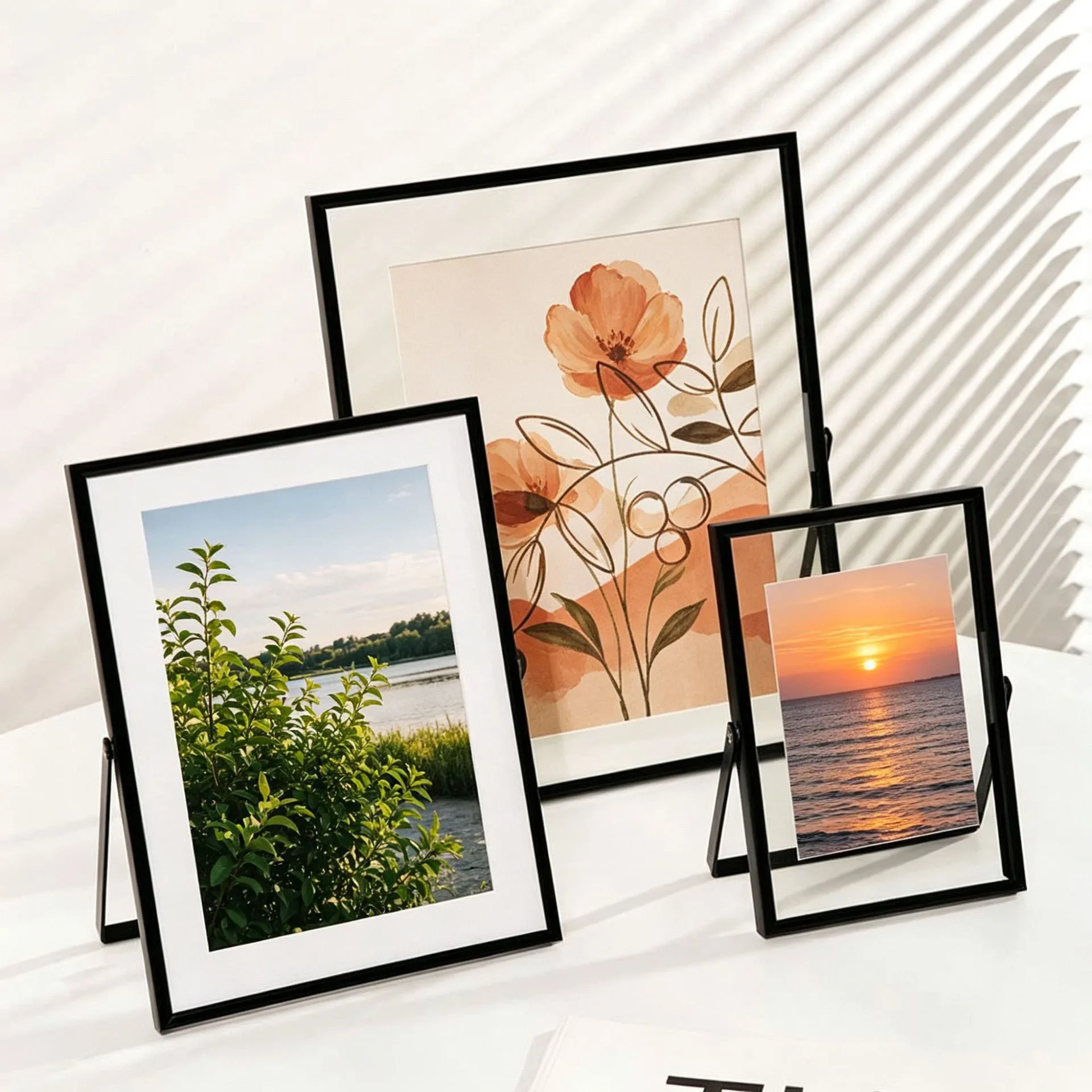 Double Sided Transparent Glass Photo Frame High-End 6/78/10-inch Tabletop Creative Wedding Picture Frame Home Décor Gift