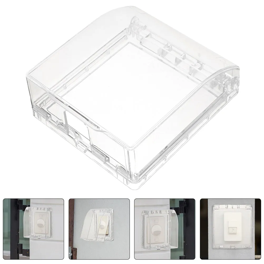

2Pcs Waterproof Switch Box Doorbell Cover Clear Plastic Protector for Control Attendance Machine