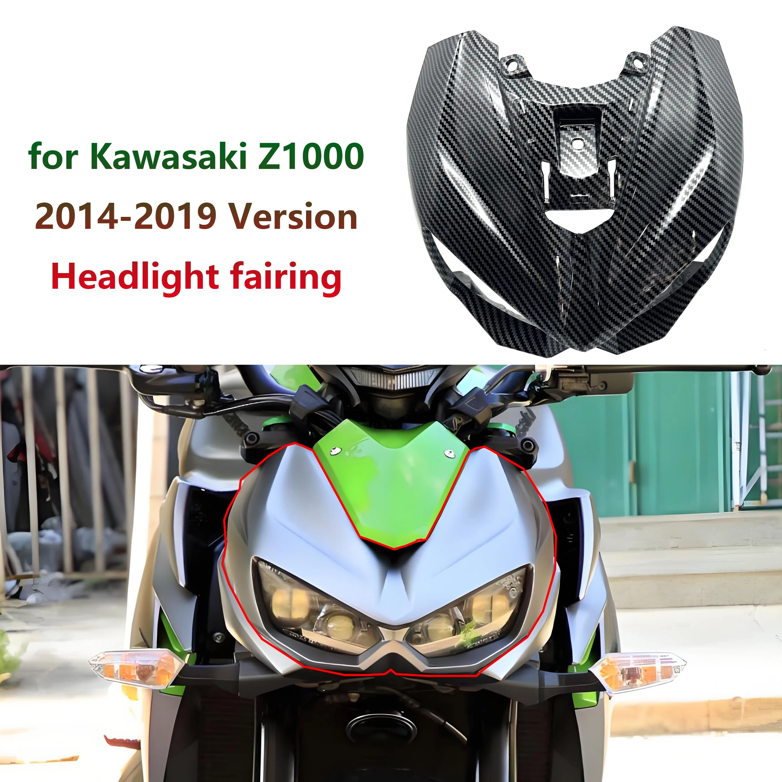 

Для Kawasaki Z1000 2014 2015 2016-2019 обтекатель передней фары, носовой чехол, комплект кузова мотоцикла, модификационные детали, аксессуары