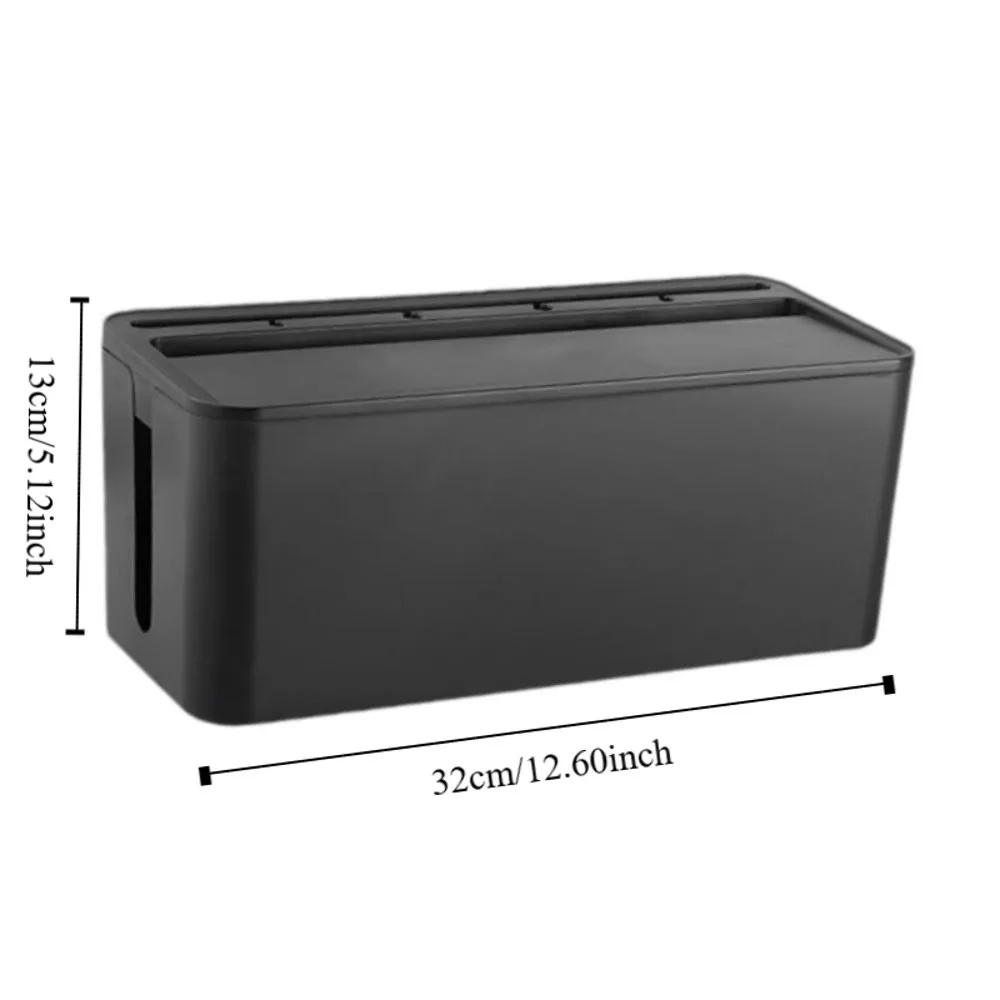 صندوق تخزين إدارة الكابلات المنزلية البلاستيكية مع غطاء بلاستيكي صندوق كابل الطاقة المكتبي لتوفير المساحة وحافظة سلك الطاقة المقاومة للغبار #6