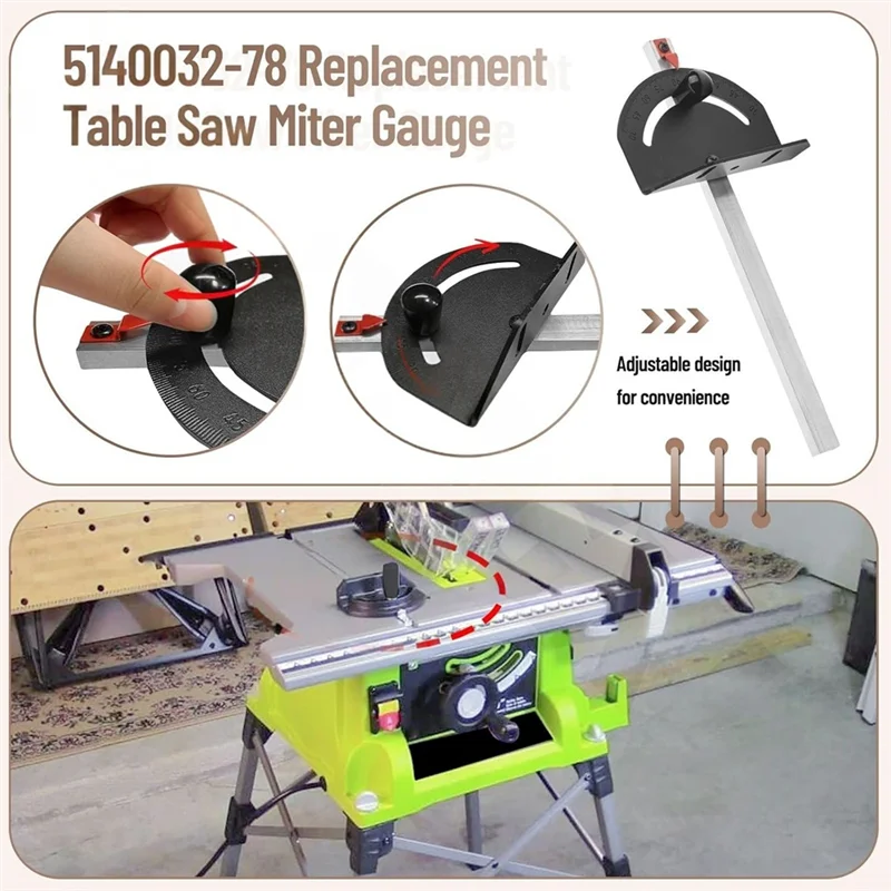 

AS60-For DW745 DWE7480 DW744 Replacement Table Saw Miter Gauge-5140032-78 Part Number Included