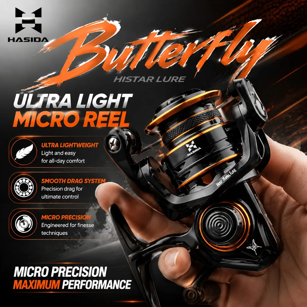 hasida-butterfly-micro-spinning-reel-170g-lightweight-5-1bb-54-1-smooth-retrieve-5kg-drag-for-freshwater-fishing