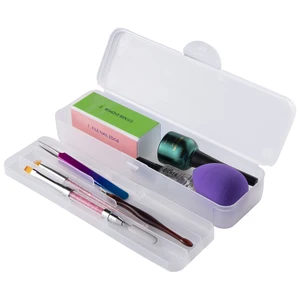 Hộp lưu trữ hình chữ nhật hai lớp cho nghệ thuật làm móng, hộp nhựa di động cho nghệ thuật làm móng, công cụ nghệ thuật móng tay, 22cm, 1 % 12 Bán hàng chính làm móng tay - 1