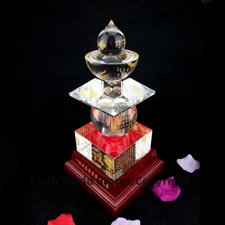 Wholesale Buddhist articles HOME efficacious Tantric talisman Tibetan Buddhism crystal dagoba stupa tower Bodhi pagoda statue