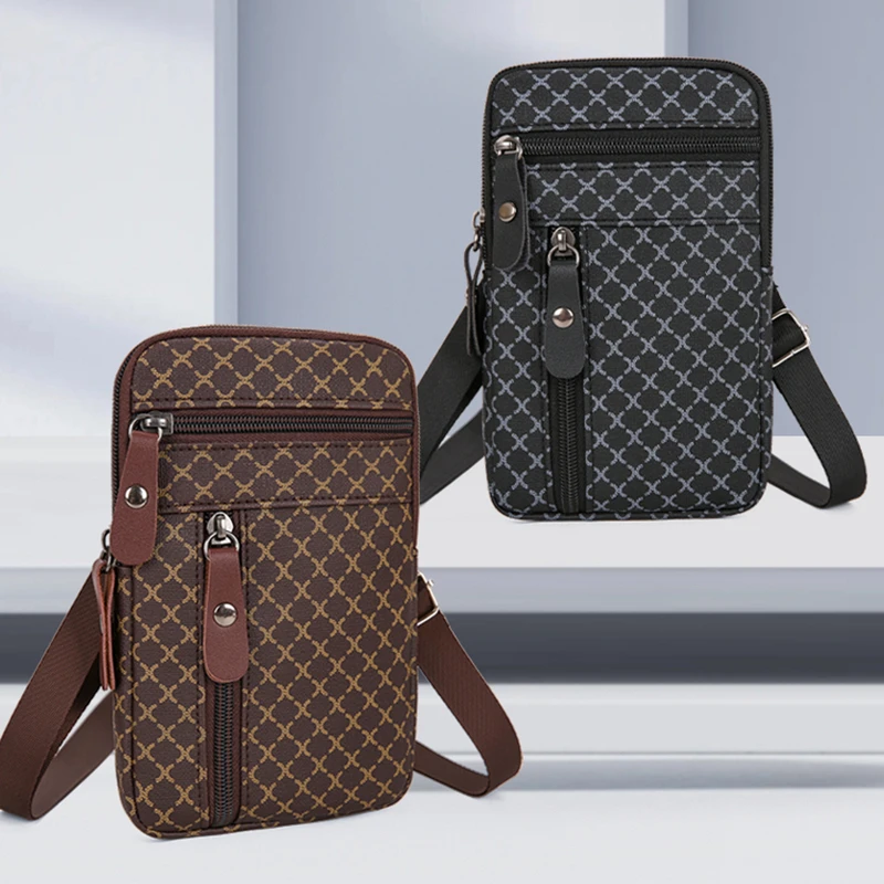 رائع الرجال حقيبة كتف صغيرة لينة بولي Leather حقائب جلدية Crossbody للرجال متعددة الأغراض الرجال حقيبة بحزام السفر حقيبة الهاتف بولسا كيس #3