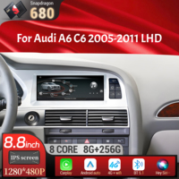 8.8 inch Left Hand Drive Android 13 For Audi A6 C6 2005-2011 Car Radio Wireless BT Carplay Qualcomm Snapdragon 680 Touch Screen