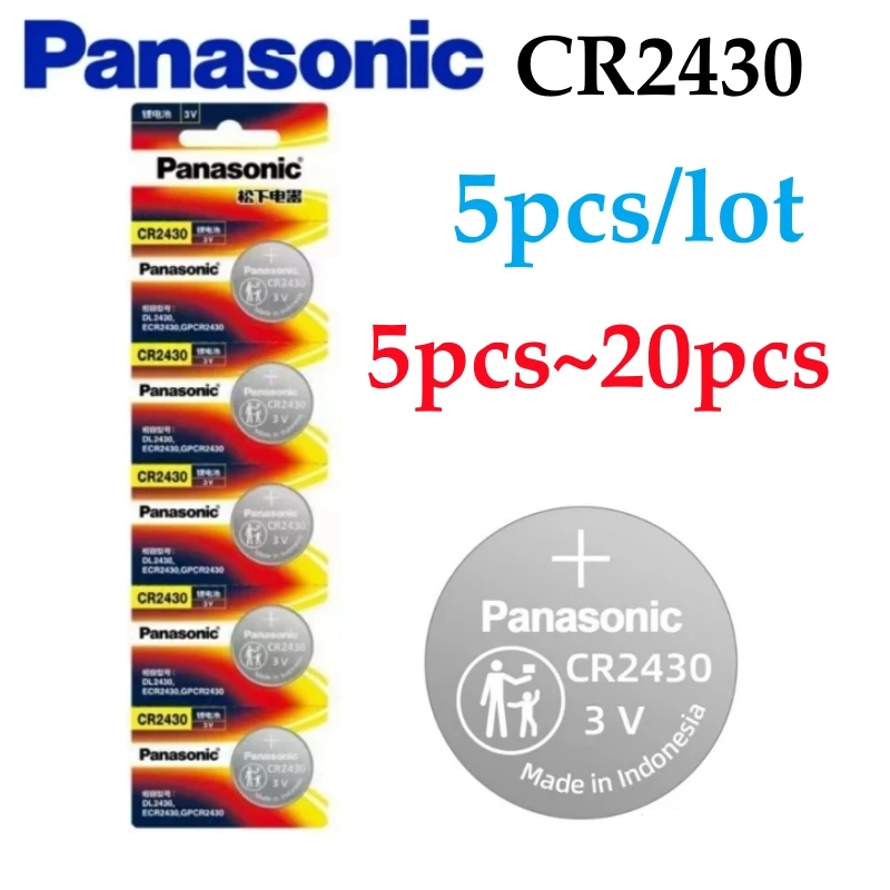 5-20pcs Original Panasonic CR2430 Watch Buttom Battery DL2430 ECR2430 GPCR2430 CR 2430 3V Lithium Coin Cell Batteries