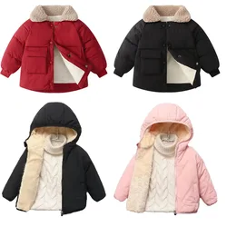 Middle Children Padded Jackets Kids Fleece Thick Warm Coats Winter Girls Boys Down Cotton Outerwear Baby Clothes Snowsuit 2-6 Ye