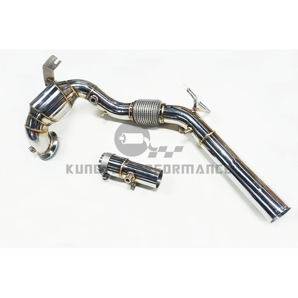 KUNGFU PERFORMANCE Decatted Downpipe Brushed MQB FWD V W Golf MK8 GTI