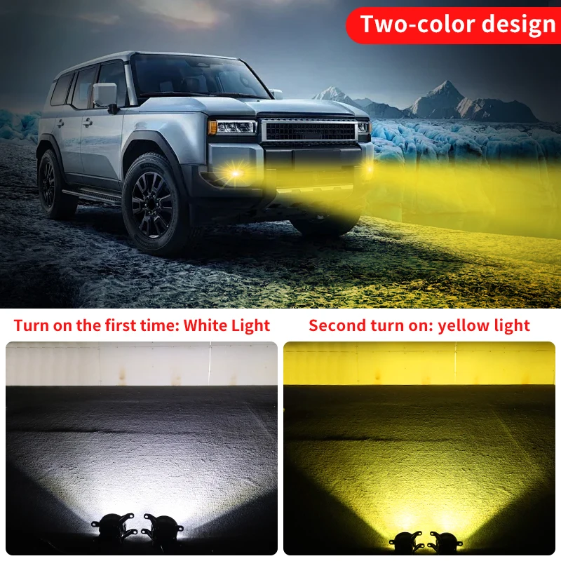 For Toyota Land Cruiser 250 2024 2025 Prado LC250 1958 First Edition FJ250 Two-Color Gold Front Fog Lamp,Upgraded Accessories