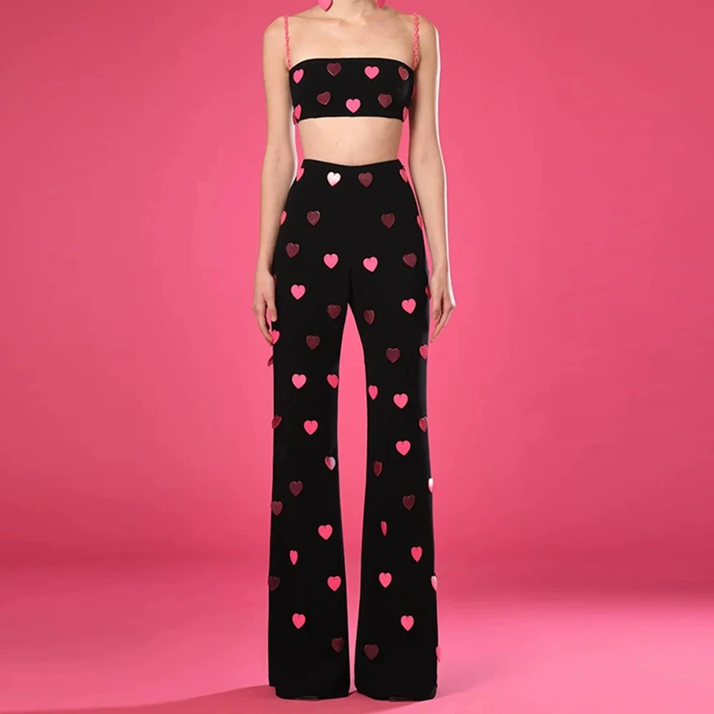 

2025 New European and American Temperament Colorful Sequins Single Button Suit and Pants Set-GZXX1588