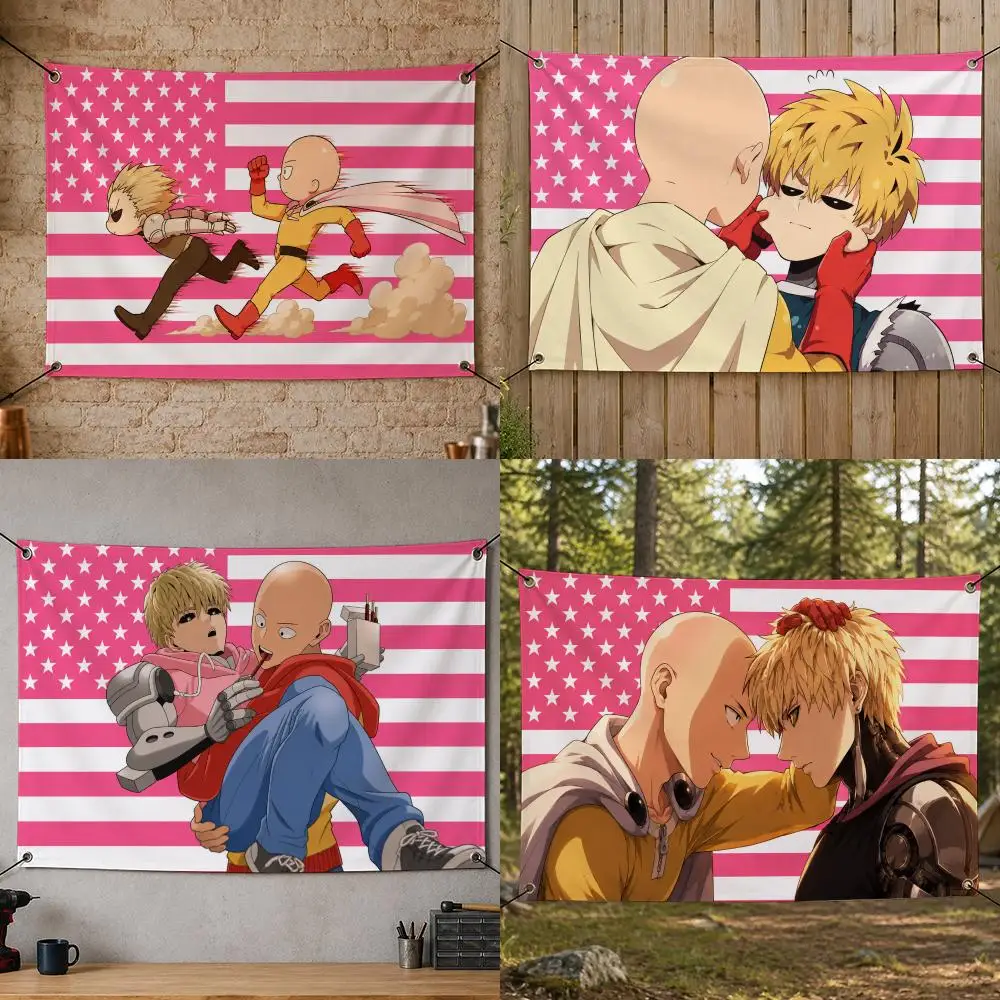 Anime Classic Story Creative Famous Art O-One-Punch Man Flags Flag Banner for Bedroom Dorm Party Home Living Room Game Room Gift