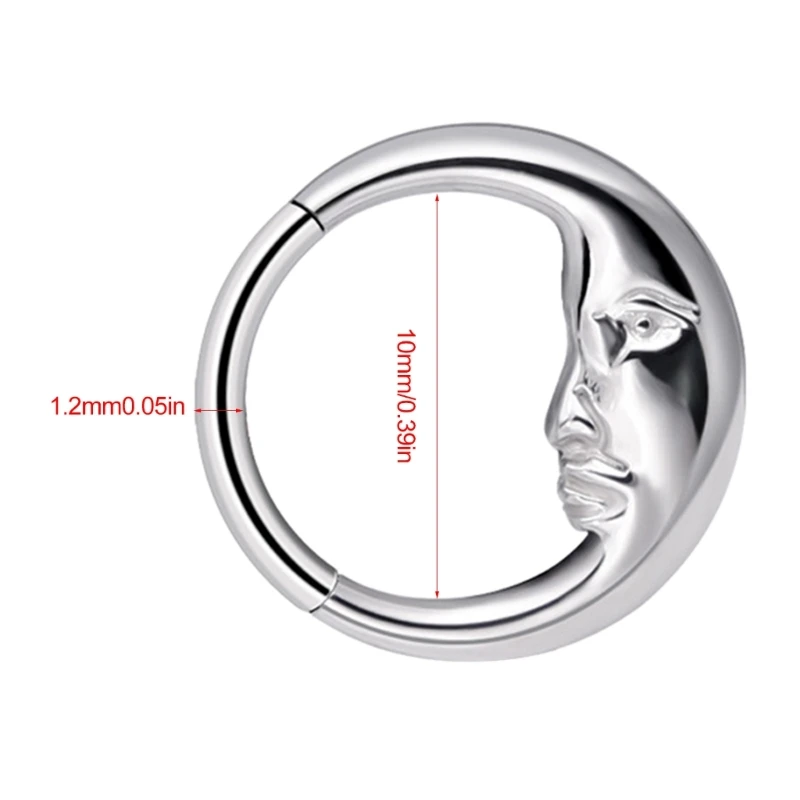 Fashionable Moon Segment Rings Fashionable Stainless Steel Nose Hoop Accessory Dainty Moon Shaped Nose Rings