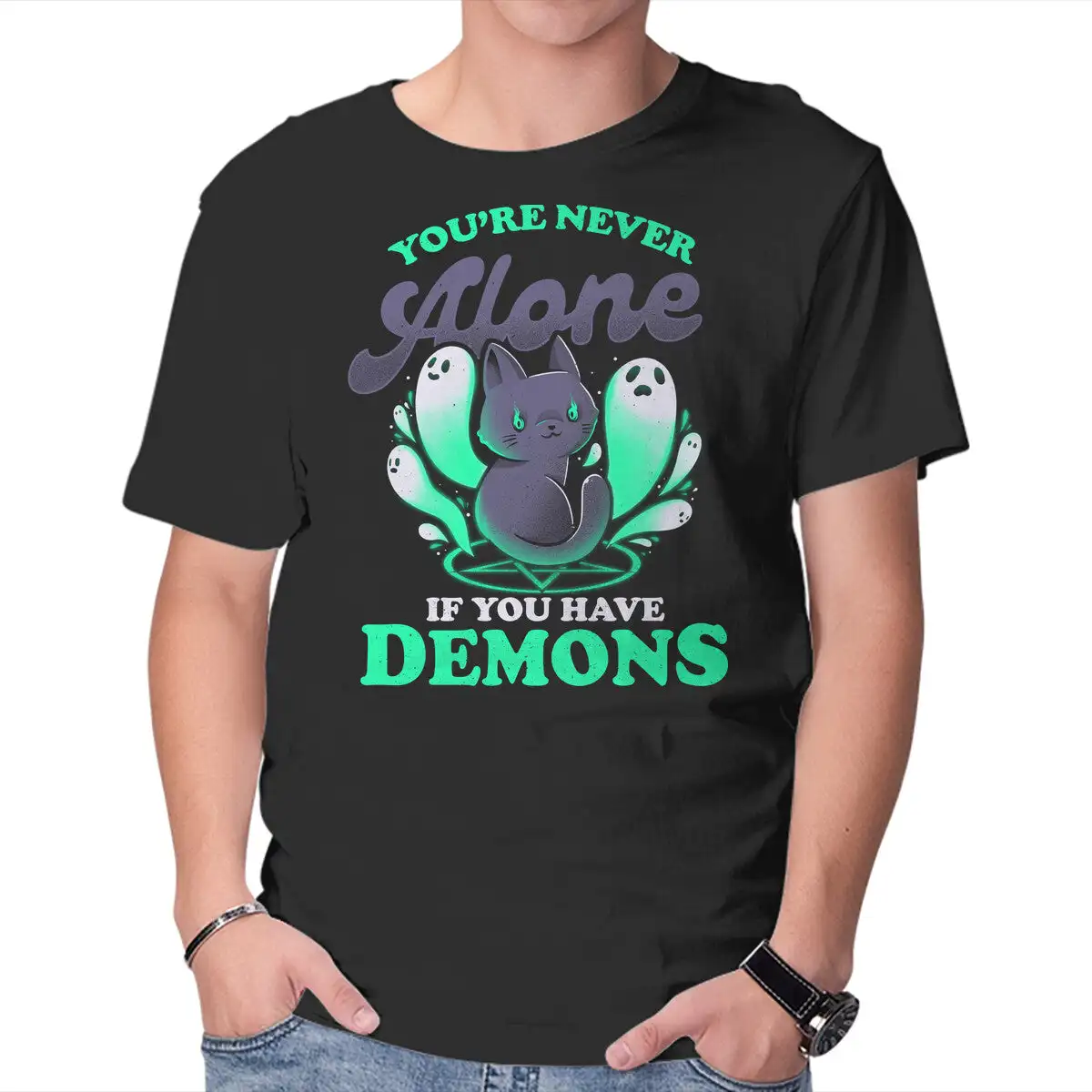 Me And My Demons Unisex T-shirts for Man Woman Short Summer Tees Casual Cotton New Arrival Fashions Couple's Cloths