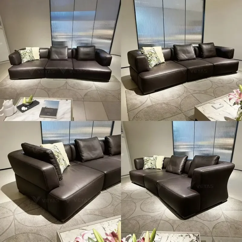 Modern Remote Reclinable Leather Eco-Friendly Extendable Smart 3 Seater Tuxedo Arm Low Tight Back Sofa Electric