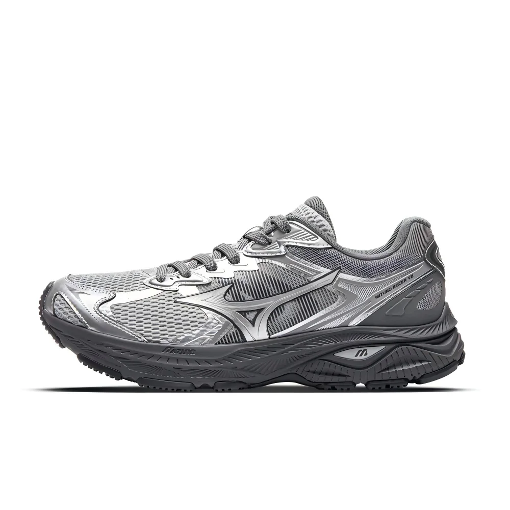 

Mizuno RACER V2 Unisex Low-Top Casual Running Shoes – Gray, Retro Versatile Mesh, Breathable & Comfortable D1GH250613
