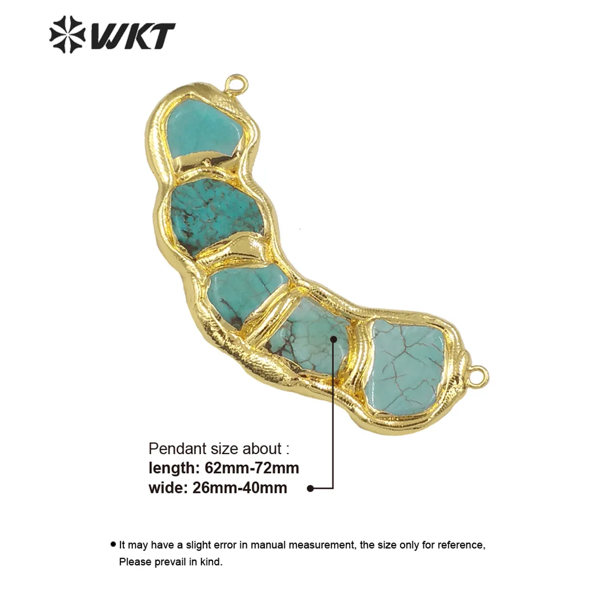 

WT-P1955 Hot Selling Natural Green Turquoise Fine Pendant Connector For DIY Jewelry Finding Necklace Accessories