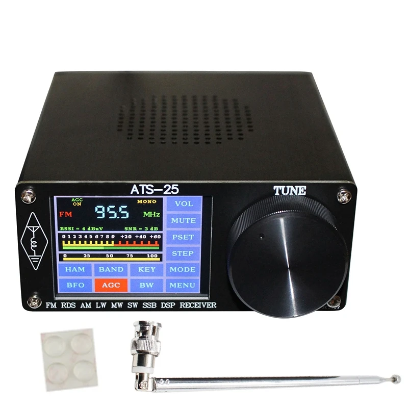 

ATS-25 Si4732 Full-Band Radio Receiver DSP Receiver FM LW (MW and SW) and SSB with 2.4Inch Contact Screen