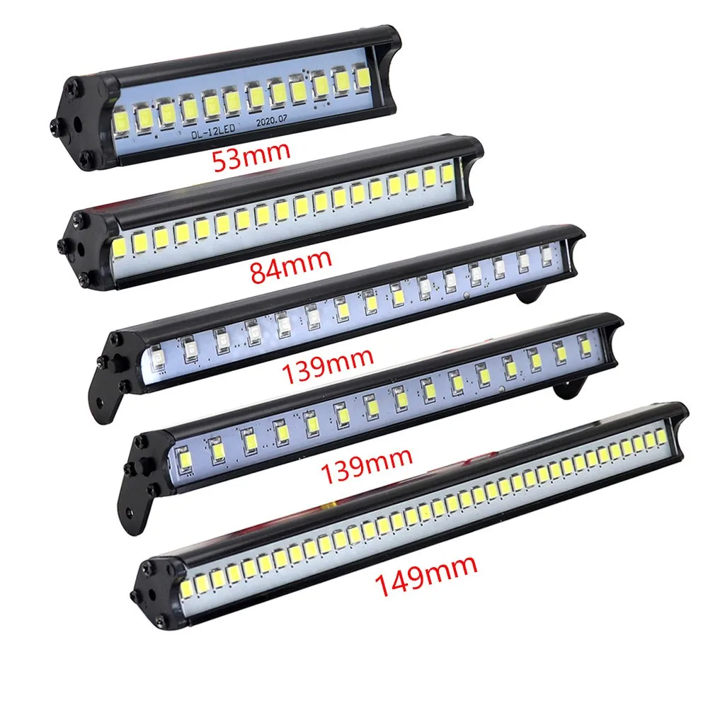 RC Car Roof LED Light Bar Light 53-149mm Searchlight dla 1/10 TRX TRX4 Defender TRX6 G63 Axial SCX10 RC Crawler